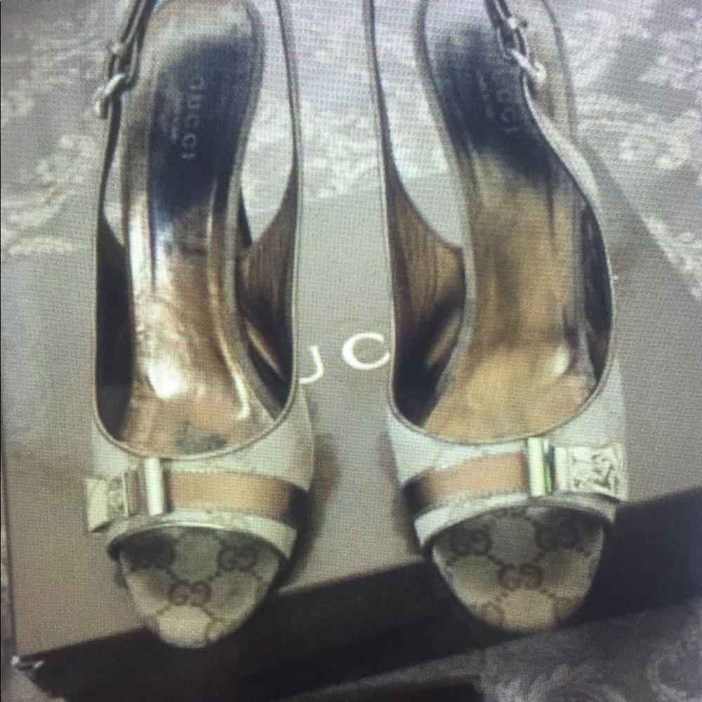 Authentic Gucci Slingback Peep toe Pumps